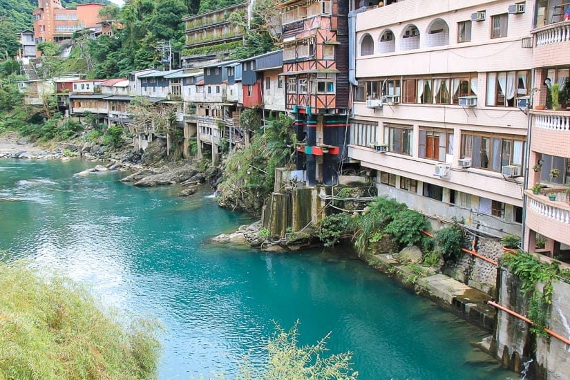 Tonghou River, a tributary of Nanshi River, at the entrance to Wulai Old Street