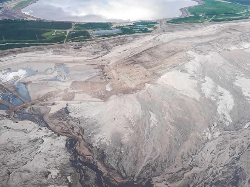 Athabasca Oil Sands in Fort McMurray viewed from a plane