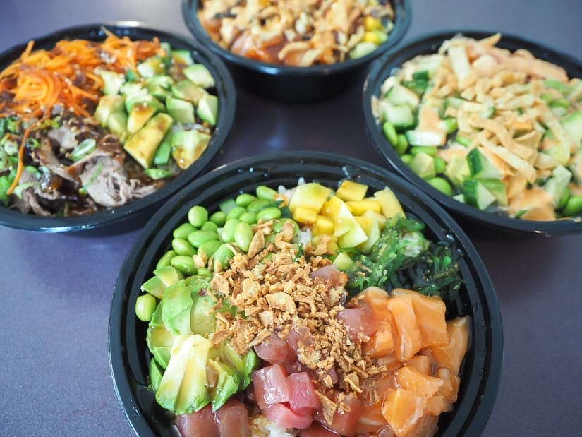 Poke Bowls at YMM Poke, one of the best restaurants in Fort McMurray
