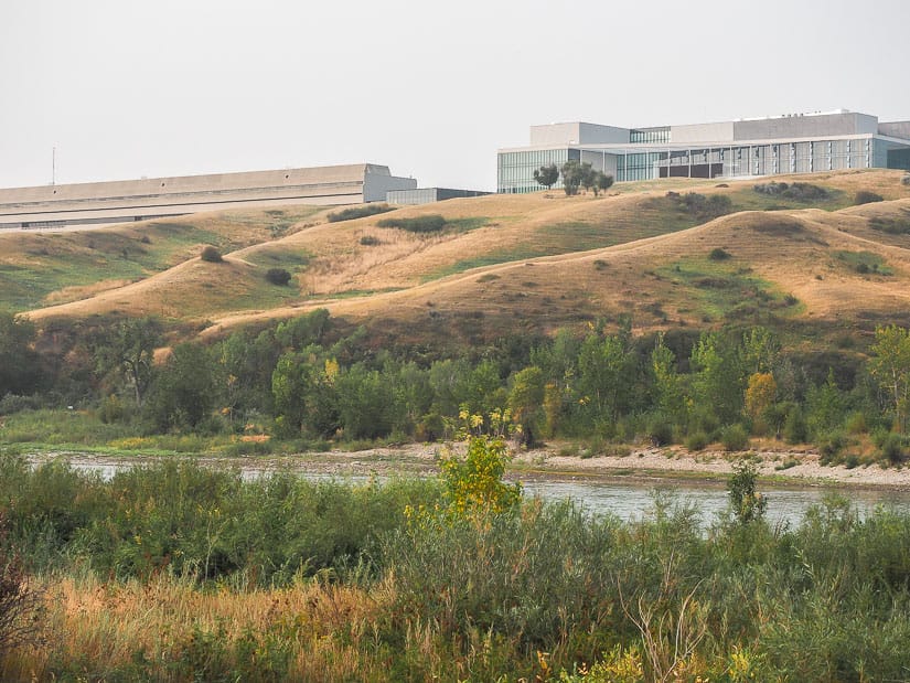 View of Lethbridge University across the river from Botterill Bottom Park