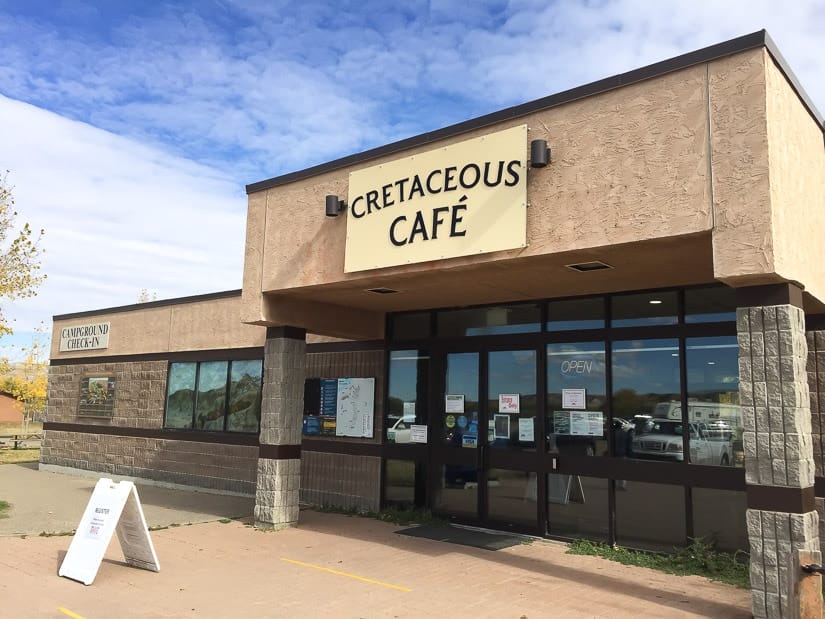 Cretaceous Cafe, the place to check in for camping at Dinosaur Provincial Park