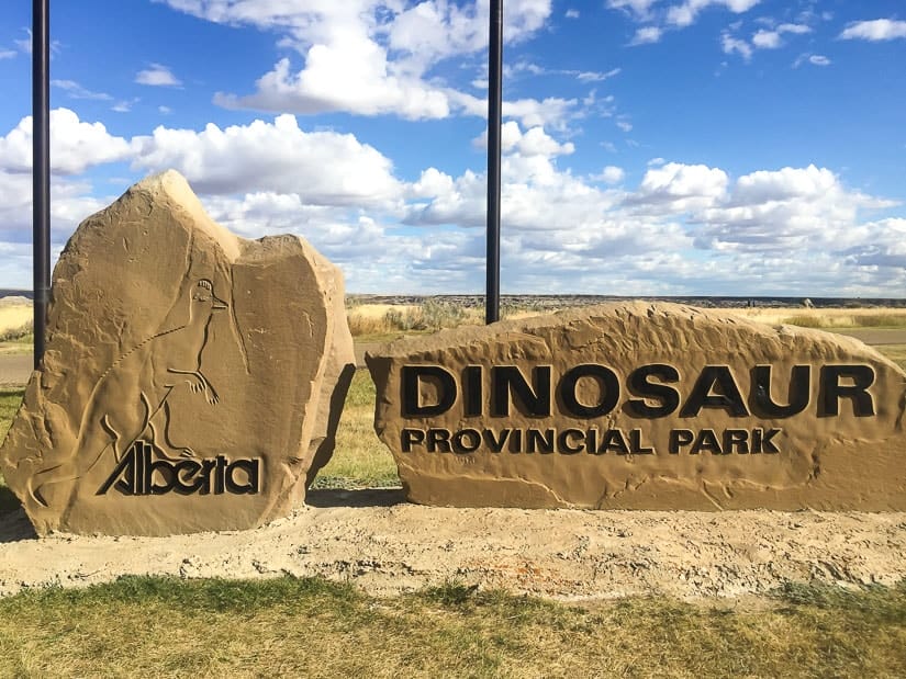 Entrance sign of Dinosaur Provincial Park