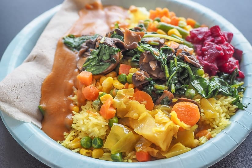 Veggie plate at Fatuma's Ethiopian Restaurant 