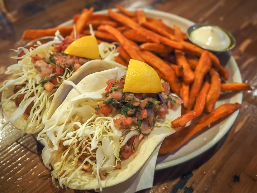 Fish tacos at the Local, one of the most popular bars in Medicine Hat