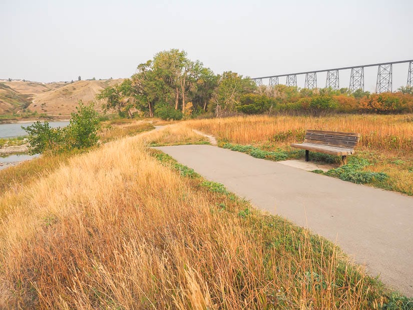 Walking trail in Indian Battle Park, Lethbridge