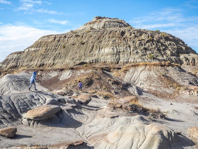 Kids running around the badlands