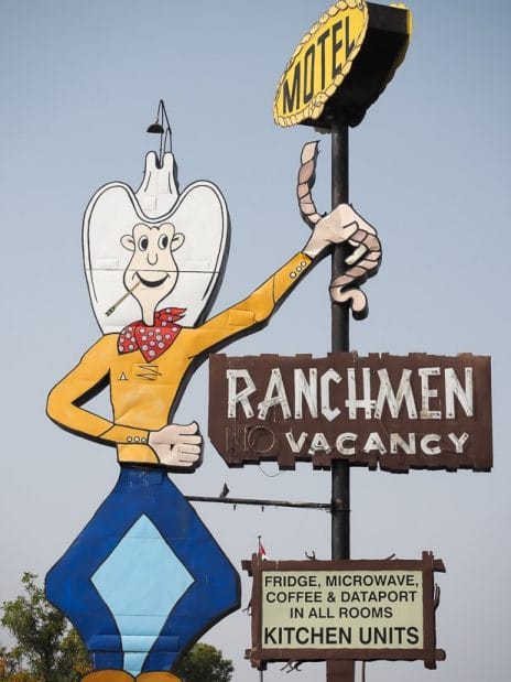 Ranchmen Motel sign, one of the most famous places in Medicine Hat