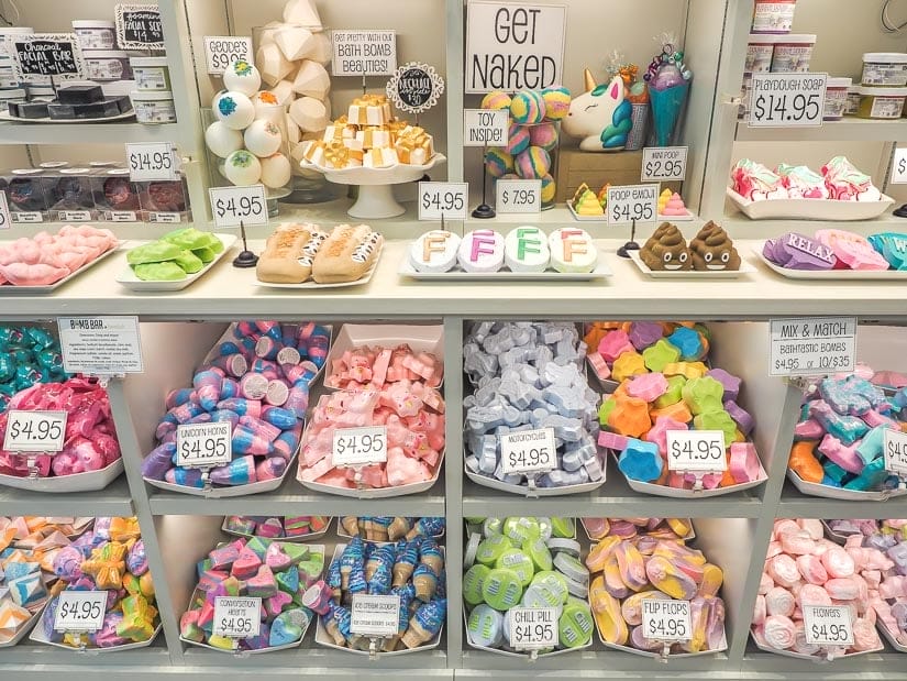Bath bombs at the Bomb Bar in Park Place Mall, Lethbridge