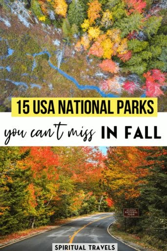 Fall is an incredible time to visit a national park in the USA! Find out which USA national parks are best to visit in fall in this detailed guide! #USA #america #nationalparks best places to visit in america | america road trip | america national parks | yellowstone | grand canyon | glacier national park | autumn colors | smoky mountains national park