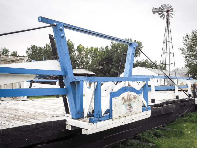 Old Bleriot ferry at Homestead Antique Museum, Drumheller