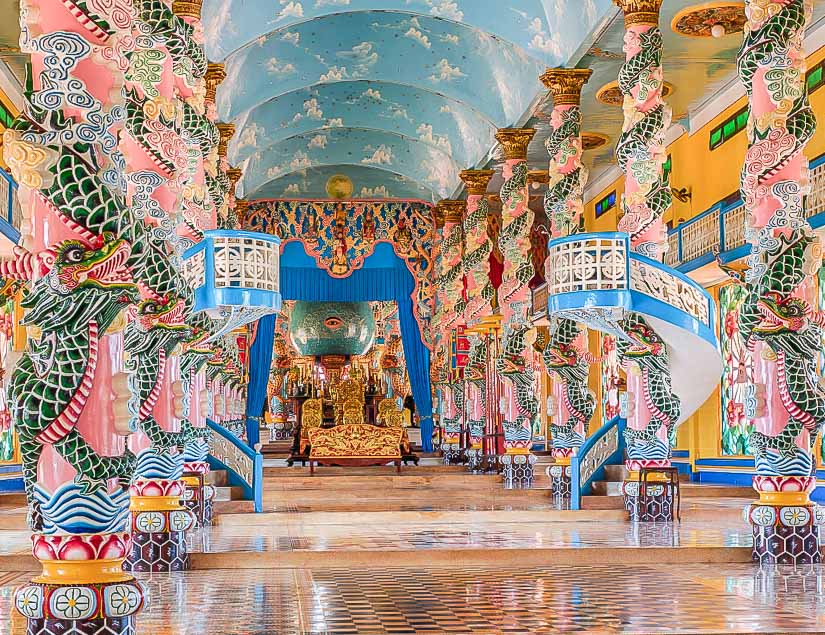 Interior of The Cao Dai Holy See in Vietname