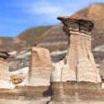 Hoodoos, one of the most popular things to do in Drumheller, the dinosaur capital of the world
