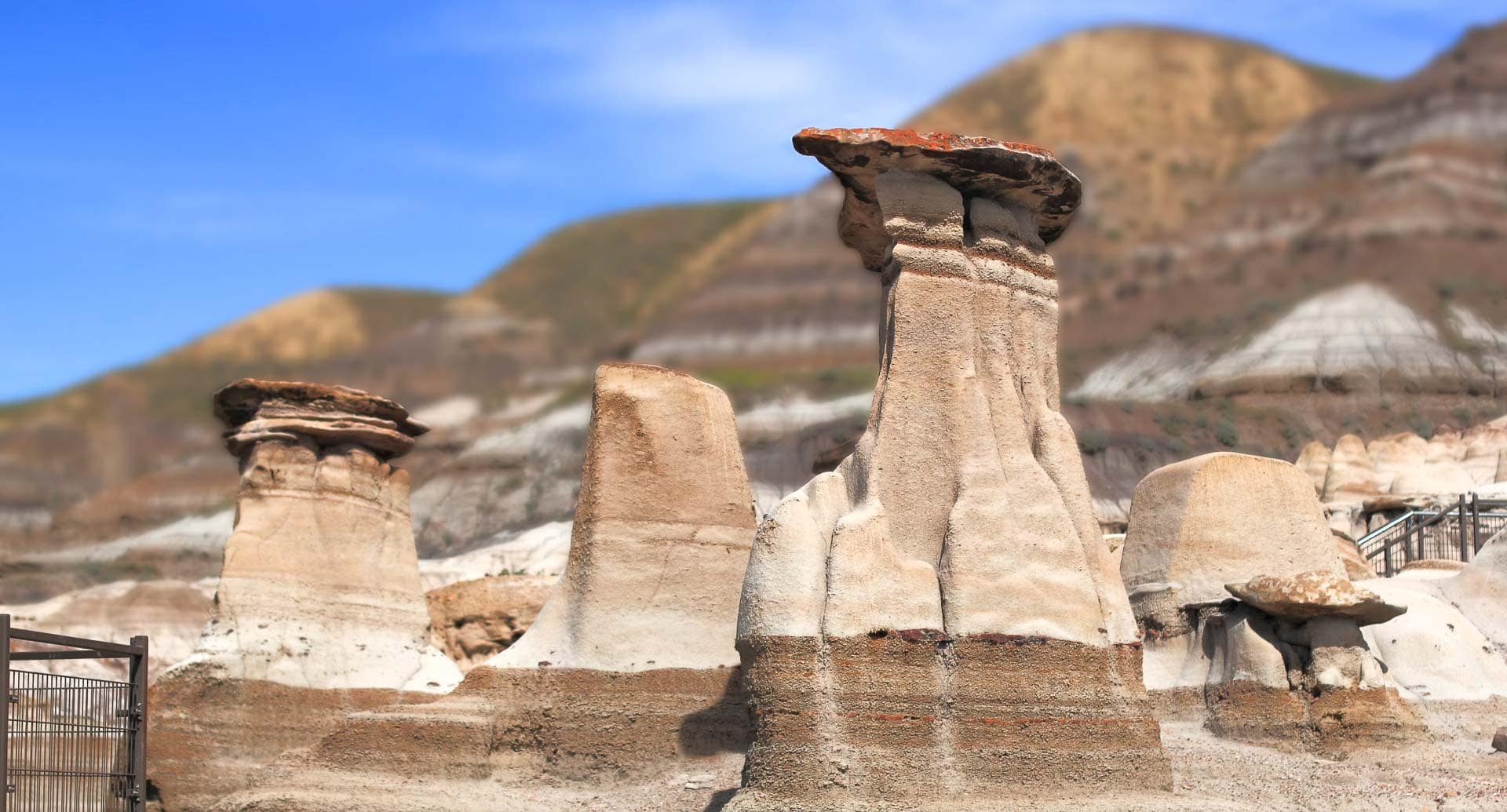 Hoodoos, one of the most popular things to do in Drumheller, the dinosaur capital of the world