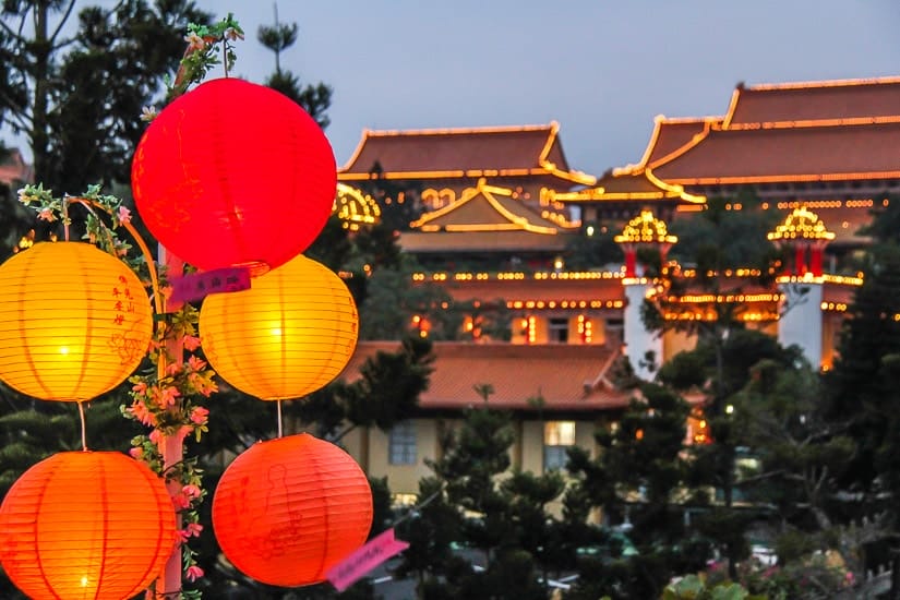 View of Fo Guang Shan Temple Taiwan at night