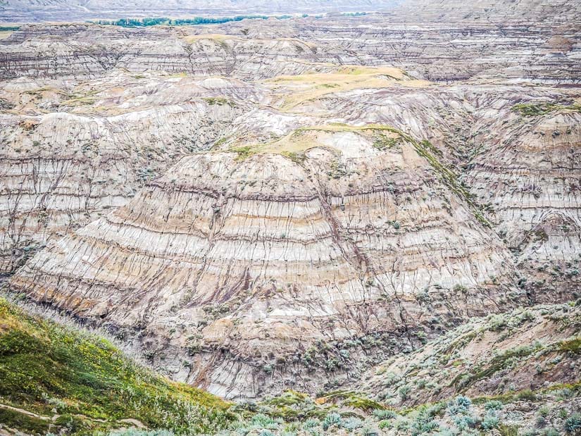 View looking down on Horsethief Canyon, one of the best things to do in Drumheller