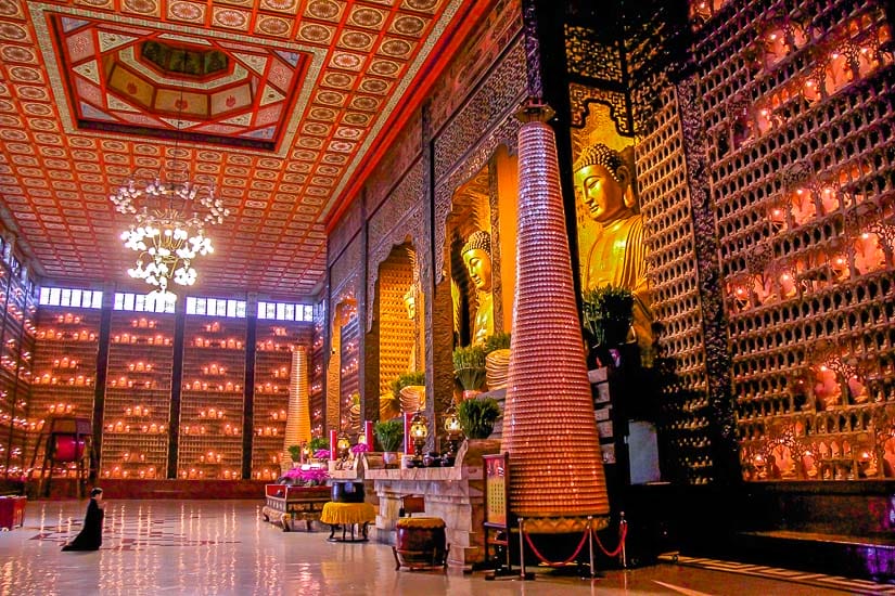 Interior of Main Shrine at fo guang shan monastery Kaohsiung 