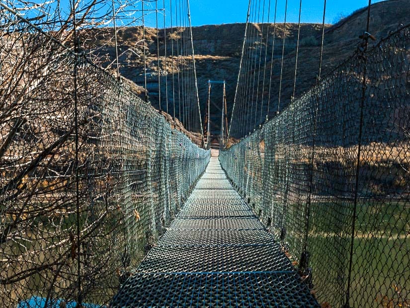 The Star Mine Suspension Bridge in Rosedale, Alberta