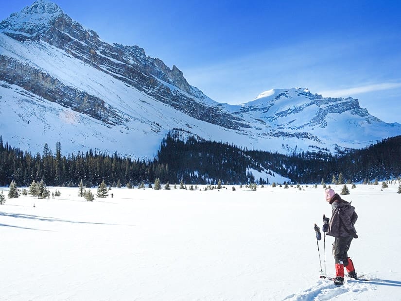 Showshoeing, one of the most popular Banff winter activities