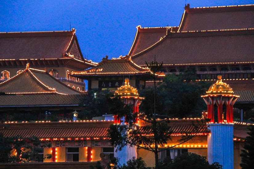 Foguangshan temple at night