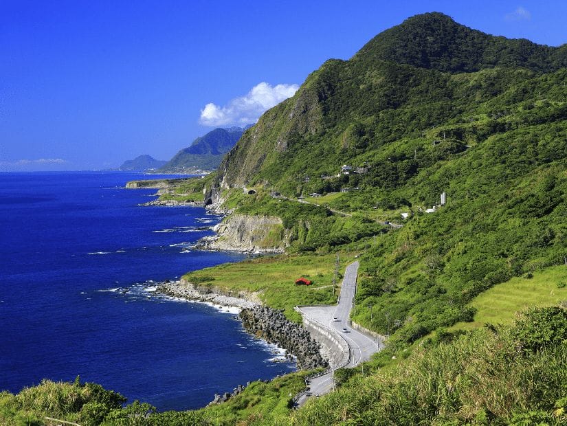 Coastal scenery in Fengbin, Hualien County, Taiwan