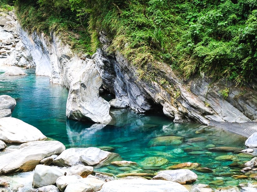 Beautiful blue green water at Mukumugi in Hualien