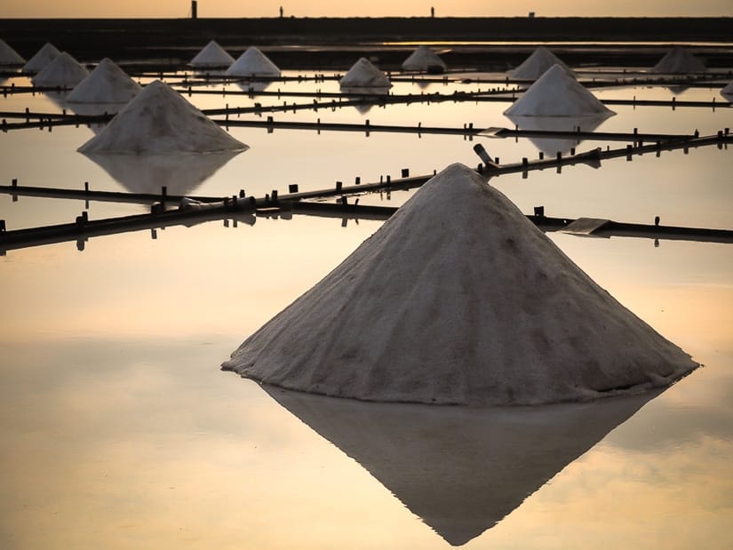 Tainan salt fields just before sunset