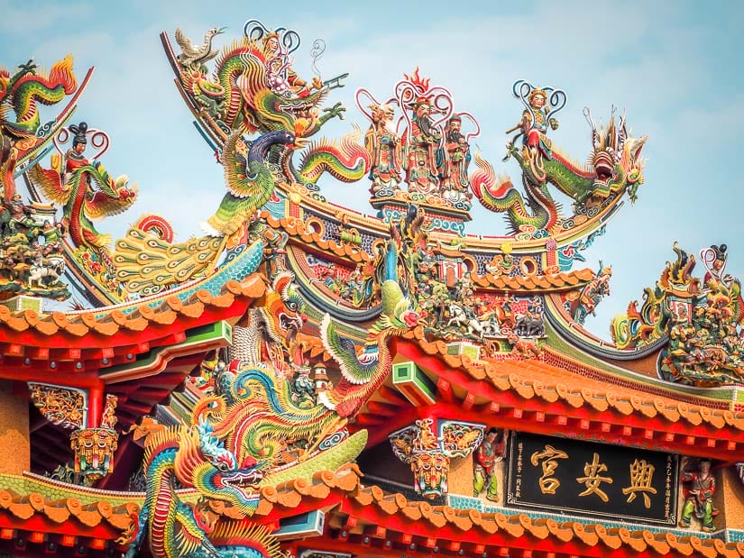 Beautiful temple located at Jingzijiao Salt Field