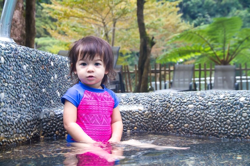 A kid in Hui Lai Hot Spring, Jianshi, Hsinchu