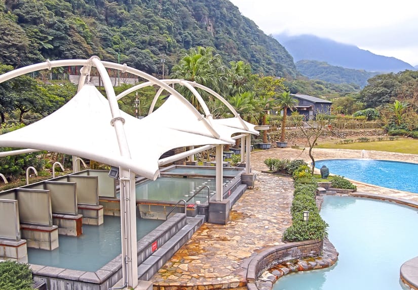 An outdoor spa at Jinshan Hot Spring, Taiwan