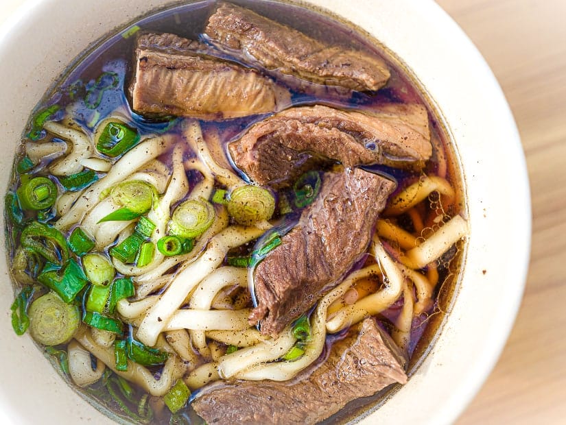 Taiwanese beef noodles, one of the best Taiwanese street foods