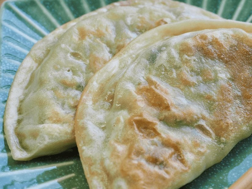 Chive pockets, a common street food in Taiwan