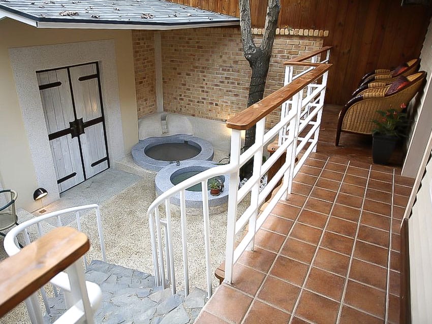 Private hot spring at King's Garden Villa in Guanziling, Tainan