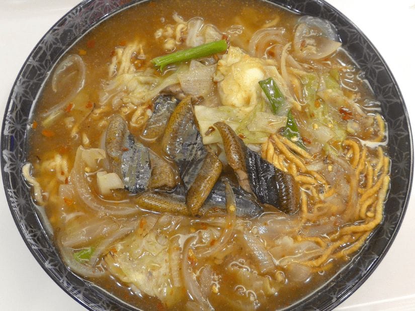 A bowl of eel noodle soup in Tainan