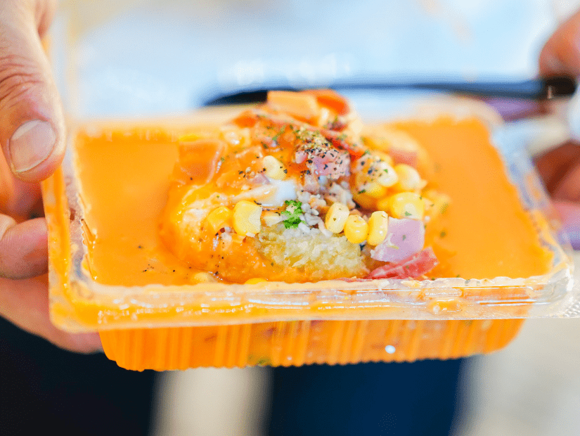 Cheesy potato, a common street food in Taiwan