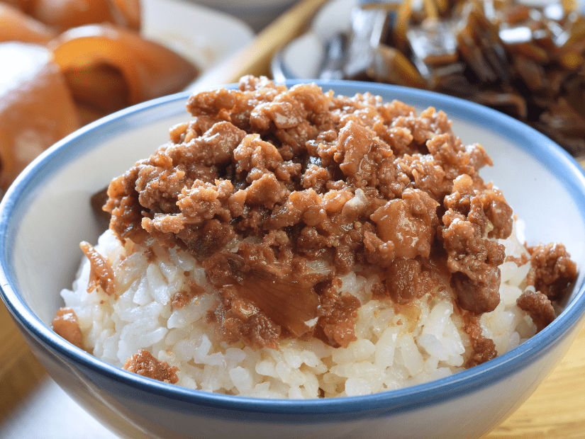 Braised pork rice, one of the most beloved Taiwanese street snacks