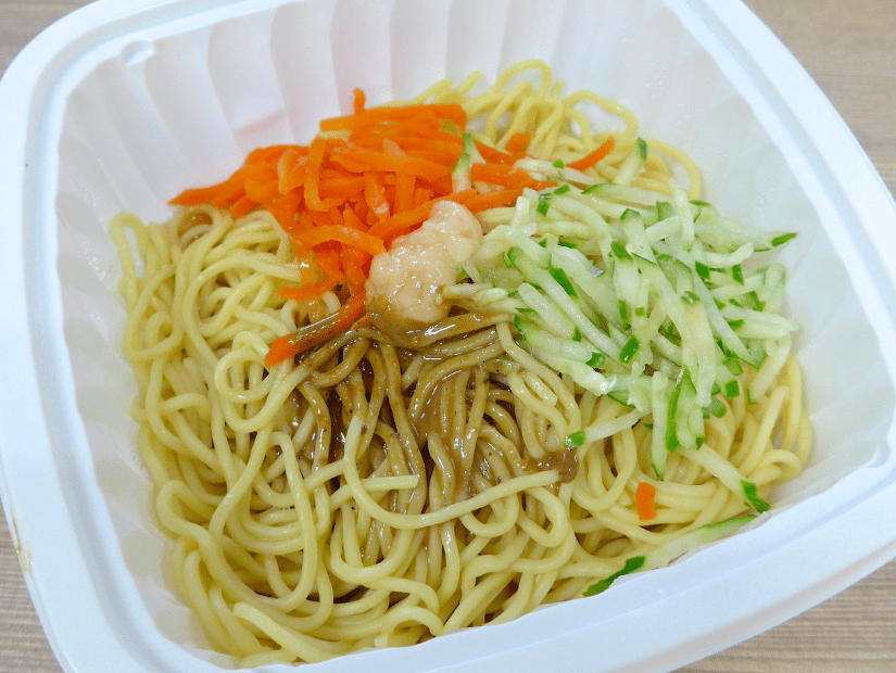 Taiwanese cold noodles with carrot, cucumber, and sesame sauce