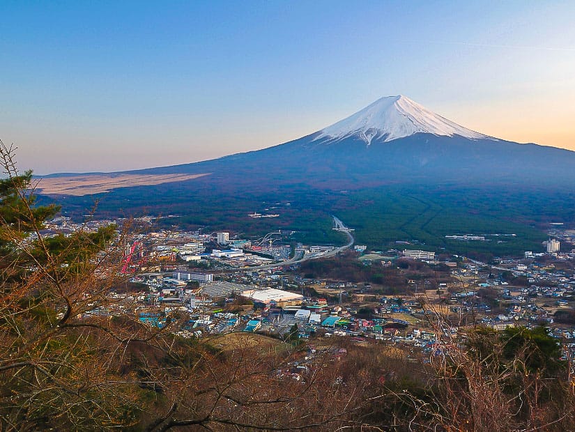 View of Mt. Fuji from the top of the Mt. Fuji Ropeway (also called the Kachi Kachi Ropeway Cable Car