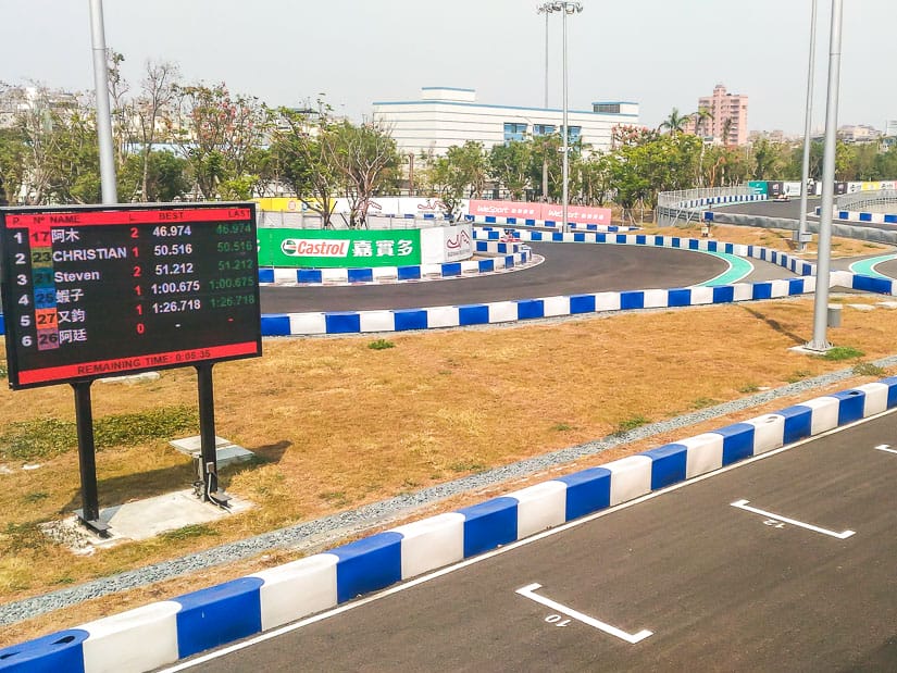 Go-kart racetrack at Suzuka Circuit park in Kaohsiung
