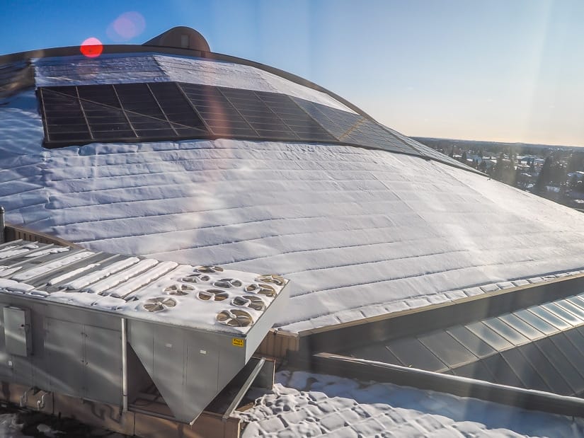 View of the top of the World Waterpark from the window of our space themed room