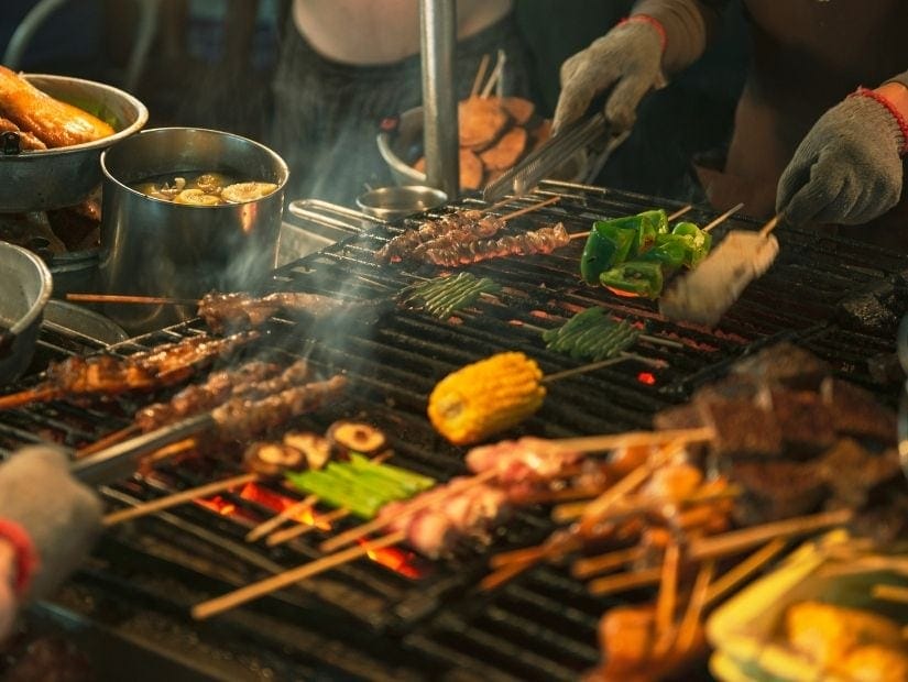 BBQ stall at Sanhe Night Market in Sanchong