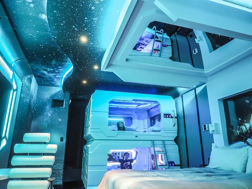 The space-themed room at West Edmonton Mall
