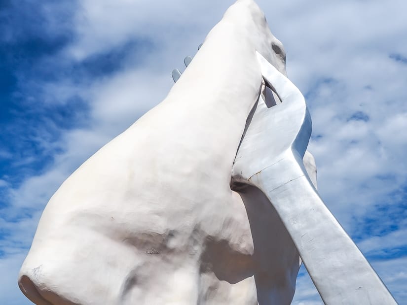 A giant fork and giant pyrogy near Edmonton