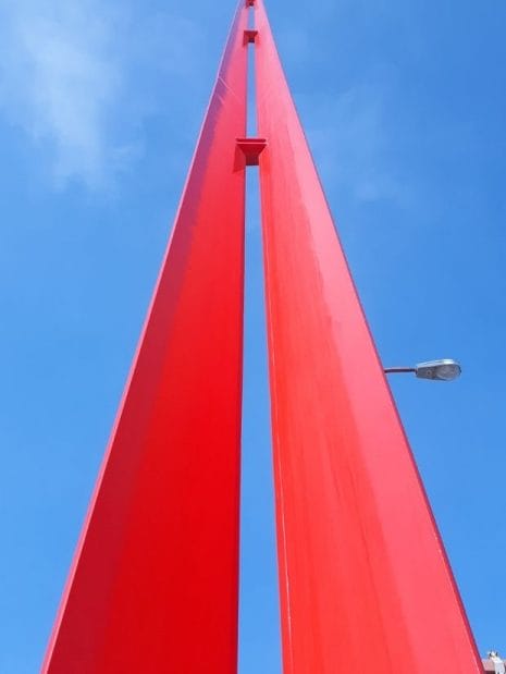 The border markers between Alberta and Saskatchewan in Lloydminster