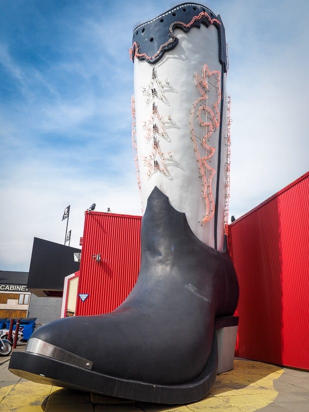 The world's largest cowboy boot in Edmonton, Alberta
