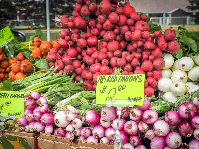 Vegetables for sale at Red Deer Farmer's Market (The Market at Red Deer)