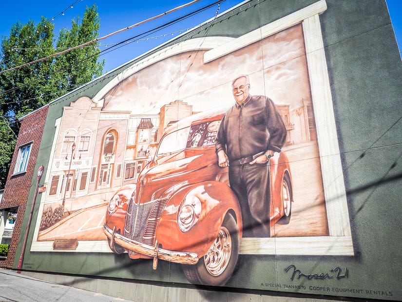 Large painted mural in downtown Abbotsford