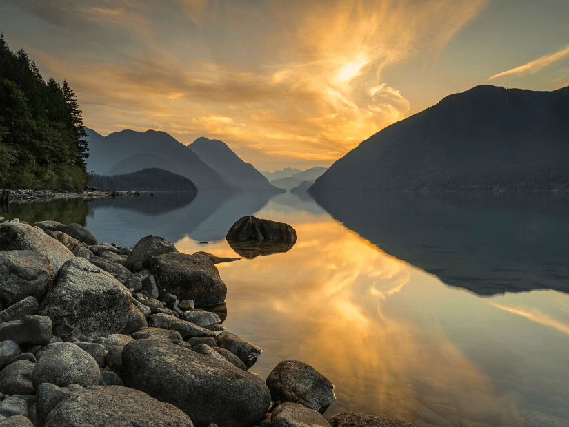 Sunset at Alouette Lake, Golden Ears Provincial Park