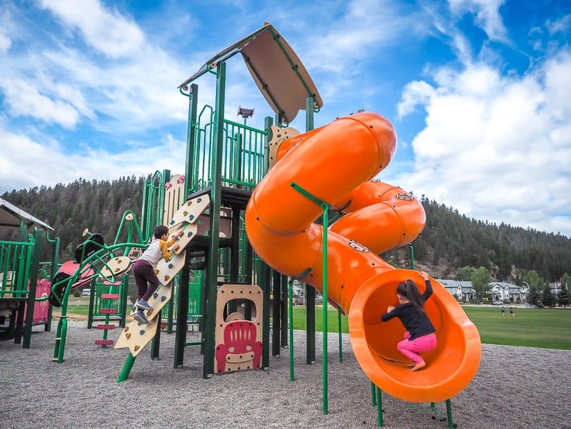Kids playing in Centennial Park playground in Jasper