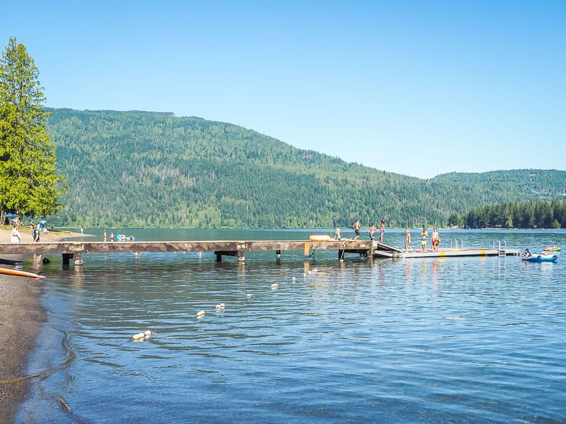 Dock on the beach at Cultus Lake Provincial Park in Chilliwack