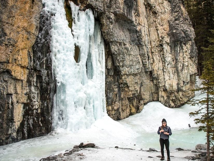 Frozen waterfall, Grotto Canyon, Kananaskis